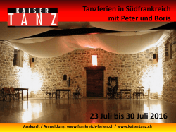 23 Juli bis 30 Juli 2016 - Tanzschule KAISER-TANZ