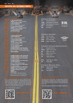 NitrOlympX 2016 - Zeitplan kompakt