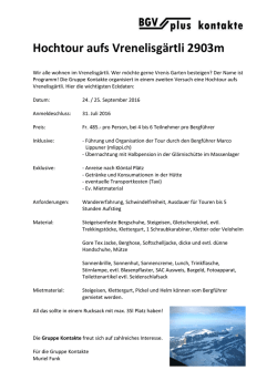 Hochtour aufs Vrenelisg&auml;rtli 2903m