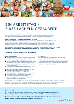 Entertainer/in TUI Service AG