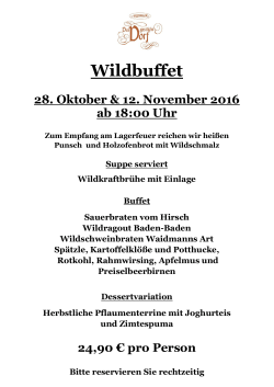 Wildbuffet - Das gastliche Dorf