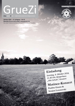 Gruezi Sommer 2016 - B&uuml;rgerverein Grunern