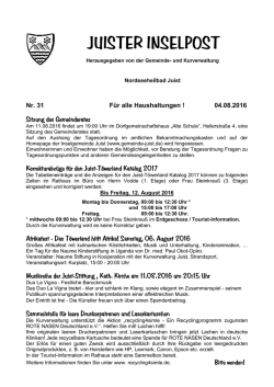Inselpost 31 2016 - Inselgemeinde Juist