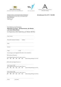 Neckarkongress Anmeldung Formular