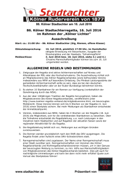 Stadtachter 2016 - Kölner Ruderverein von 1877 eV