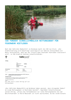 CDU fordert schnellstmöglich Rettungsboot für