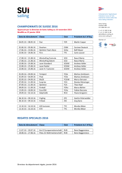 championnats de suisse 2016 regates speciales 2016 - Swiss