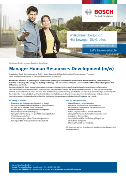 Manager Human Resources Development (m/w)