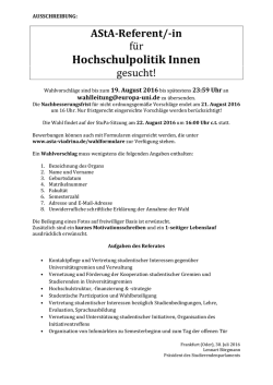 Hochschulpolitik Innen