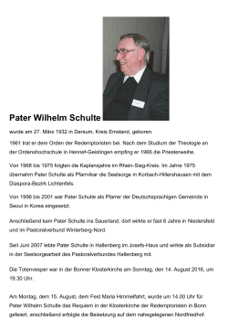 Pater Wilhelm Schulte - Pastoralverbund Hallenberg