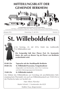 St. Willeboldsfest - Gemeinde Berkheim