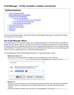 Profil-Manager - Profile verwalten, erstellen und l&ouml;schen