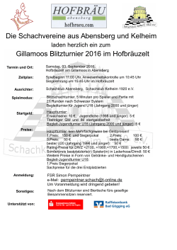 Gillamoos Blitzturnier 2016