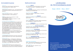 lehrgang in psychoonkologie