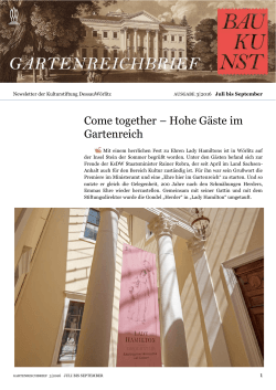 Come together – Hohe Gäste im Gartenreich