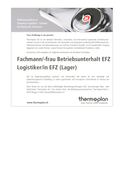 Fachmann/-frau Betriebsunterhalt EFZ Logistiker/in