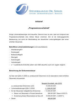 Infobrief &bdquo;Progressionsvorbehalt&ldquo;