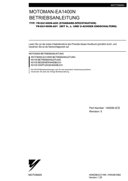 MOTOMAN-EA1400N BETRIEBSANLEITUNG
