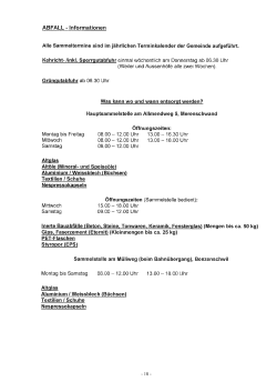Page 1 ABFALL - Informationen Alle Sammeltermine sind im