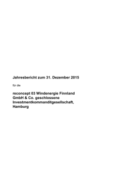 Jahresbericht zum 31. Dezember 2015