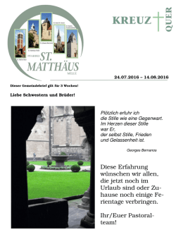 Ausgabe vom 24.07. bis 14.08.2016