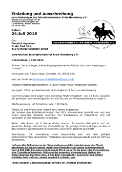 Einladung und Ausschreibung - Islandpferdereiter Kreis Heinsberg
