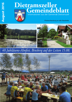 Heft August 2016 - Gemeinde Dietramszell