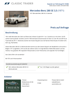 Mercedes-Benz 280 SE 3,5 (1971) Preis auf Anfrage