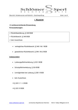 I. Rücktritt - Juristisches Repetitorium Hemmer