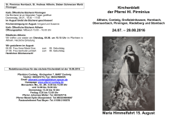 Kirchenblatt der Pfarrei Hl. Pirminius 24.07. – 28.08.2016 Maria