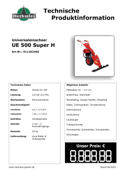 Technische Produktinformation Universaleinachser UE 500 Super H