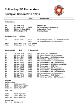 Spielplan Saison 2016-17 - SC Thunerstern Rollhockey