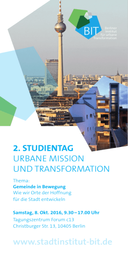 Studientag 2016  - Berliner Institut für urbane Transformation