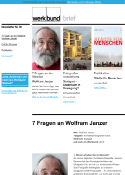 7 Fragen an Wolfram Janzer