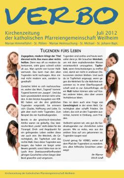 Kirchenzeitung Juli 2012 der katholischen Pfarreiengemeinschaft