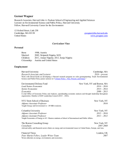 Gernot`s CV - Gernot Wagner