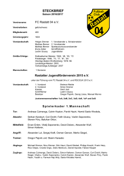 Steckbrief FC04 16.17 - Fussballclub Rastatt 04 e. V.