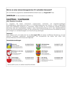 Amt Büren an der Aare - Kauffrau / Kaufmann EFZ