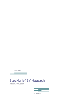 Steckbrief SV Hausach 2016/17