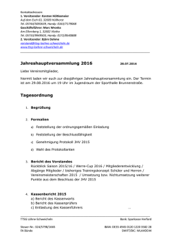 Jahreshauptversammlung - TTSG L&ouml;hne