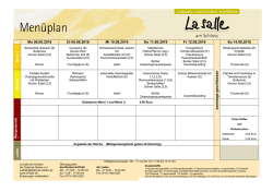 Men&uuml;plan vom 08. August bis 14. August 2016 - La Salle