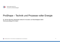 ProShape – Technik und Prozesse mit voller