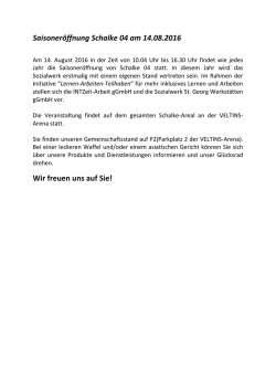 Saisoneröffnung Schalke 04 am 14.08.2016 Wir