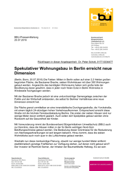 Pressemitteilung Bautzener Brache, BBU, 20. 07. 2016