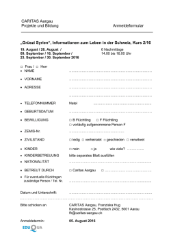 Gr&uuml;ezi Syrien - Caritas Aargau