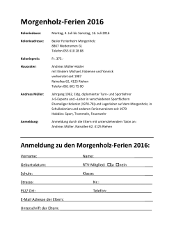Morgenholz-Ferien 2016 - Basler Sport