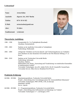 Lebenslauf - und Softwareentwickler in Berlin