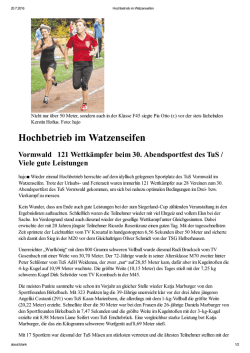 Hochbetrieb im Watzenseifen - LA-Cup Siegerland
