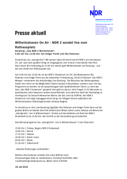 Presse aktuell Wilhelmshaven On Air