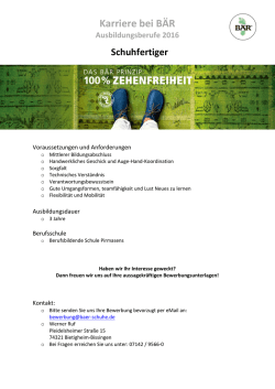 Duale Ausbildung zum Schuhfertiger bei DSF